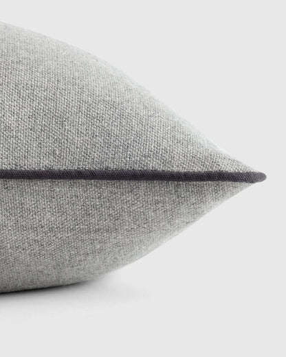 Contrast Piped Wool Pillow Cover - 20x20 / Brick Red/Espresso