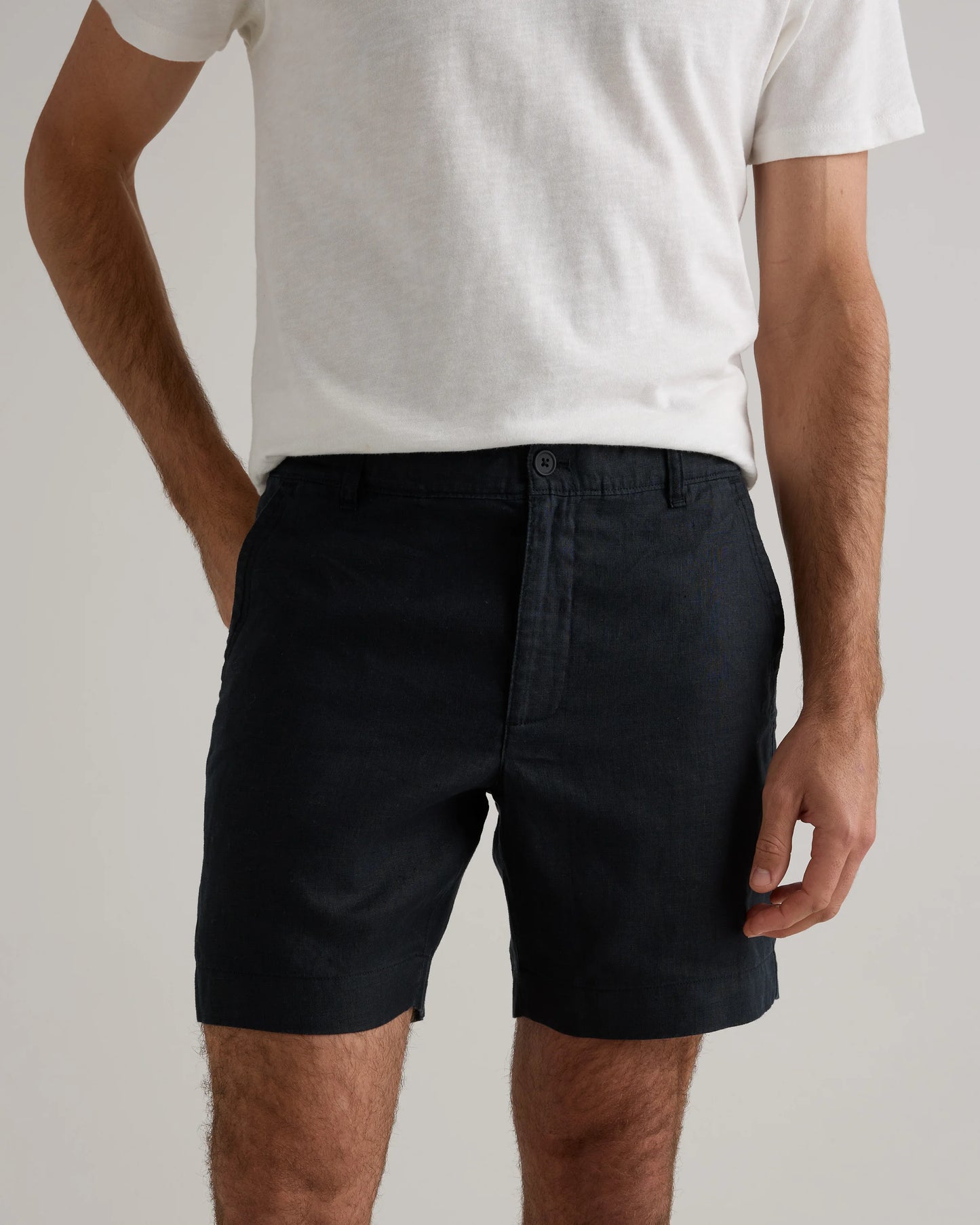 100% European Linen Trouser Shorts - 7" - S / Bayberry Olive