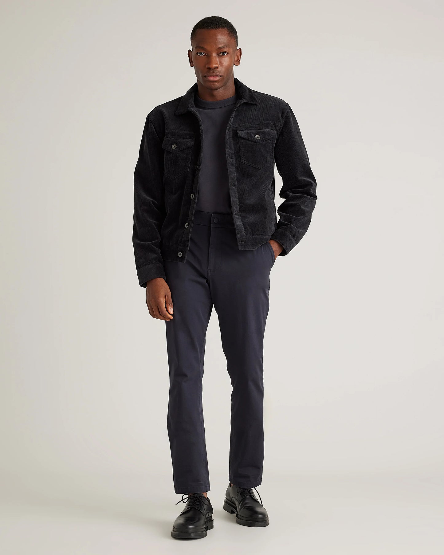 Organic Stretch Corduroy Trucker Jacket - S / Seaweed