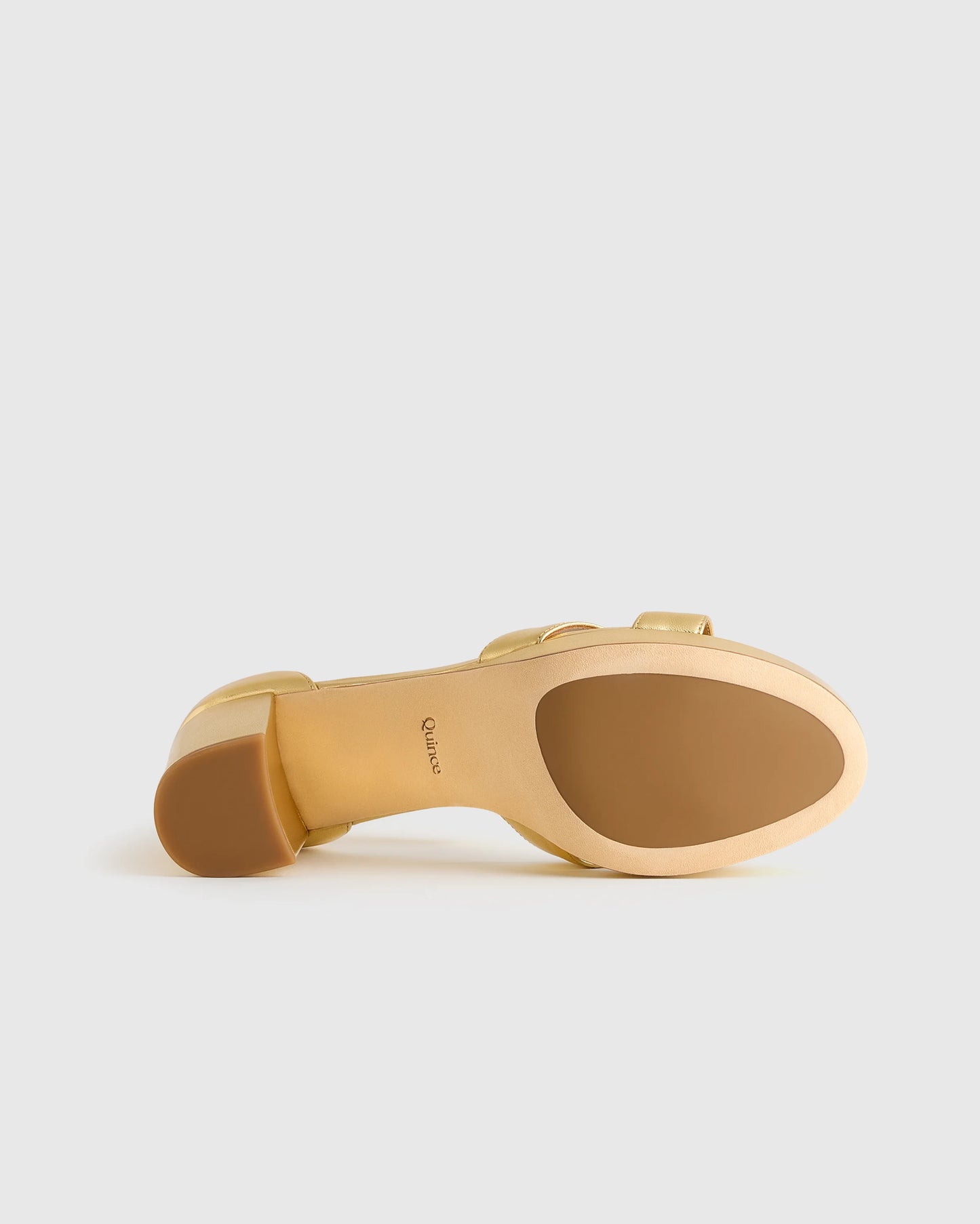 Italian Leather Crisscross Platform Sandal - 5 / Metallic Gold
