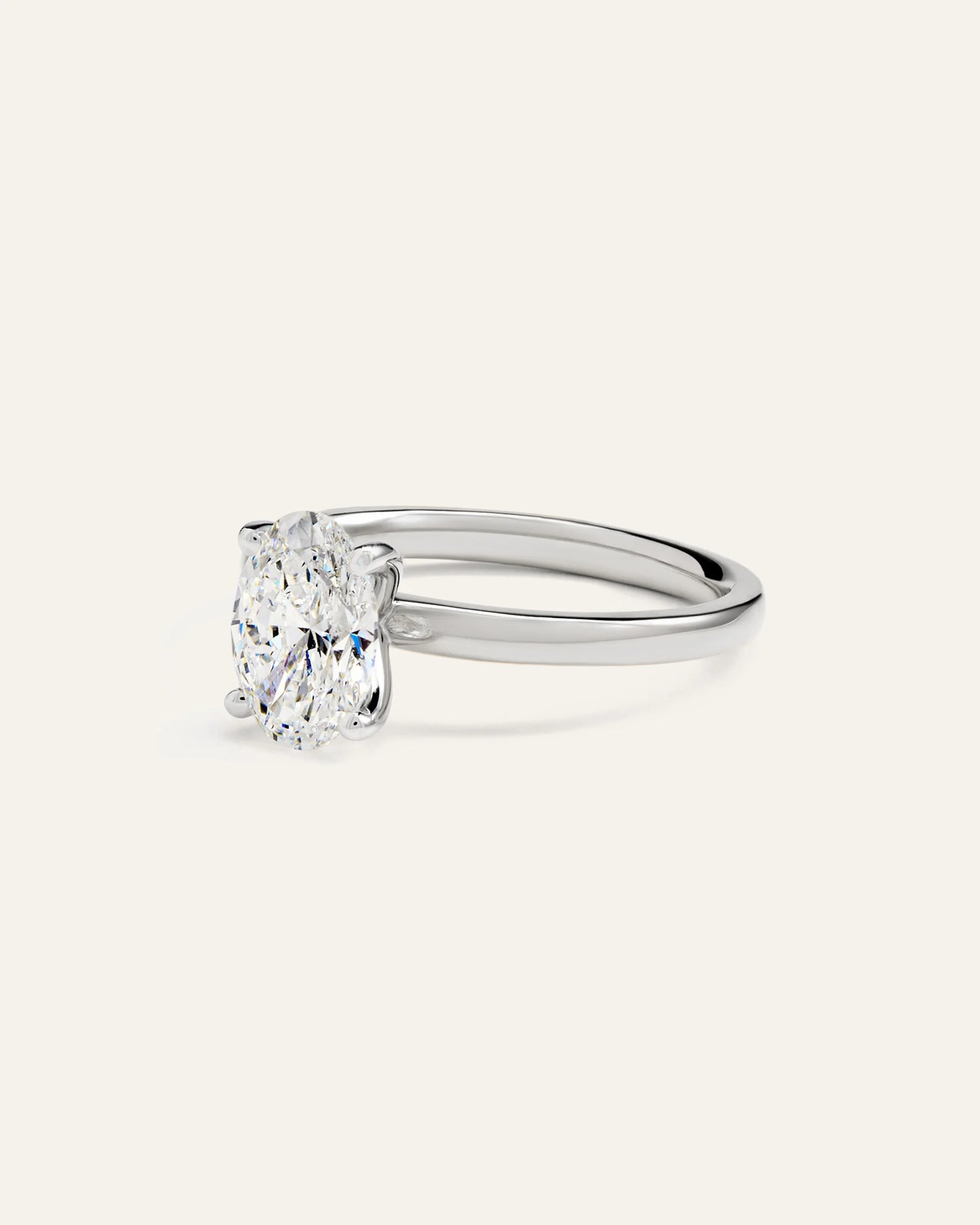 Lab Grown Diamond Oval Comfort Fit Engagement Ring - 1.50ct - 4 / Yellow Gold