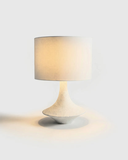 Sculptural Resin Table Lamp - One Size / Speckled White