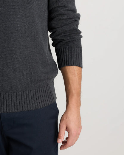 100% Organic Cotton Quarter-Zip Sweater - S / Moonstone Blue