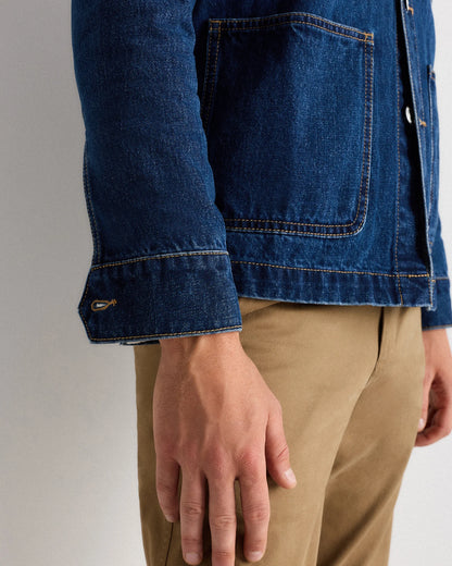 100% Organic Cotton Denim Chore Jacket - S / Dark Indigo