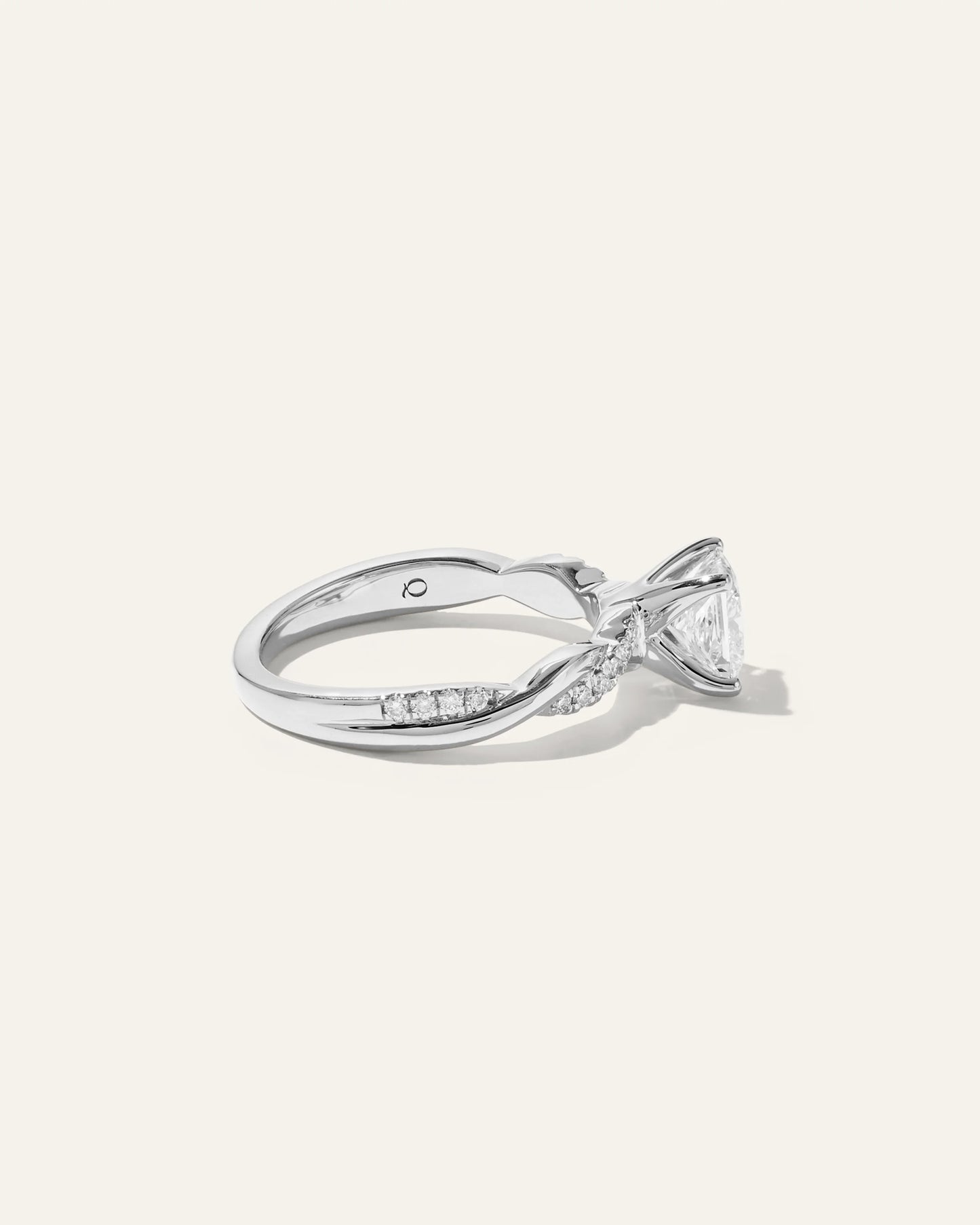 Lab Grown Diamond Princess Twisted Engagement Ring - 1ct - 4 / Yellow Gold