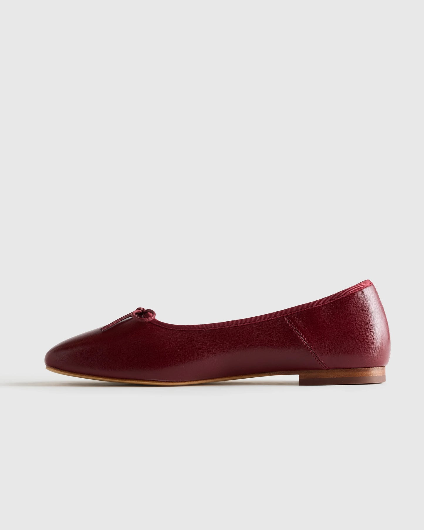 Italian Leather Square Toe Ballet Flat - 5 / Cognac