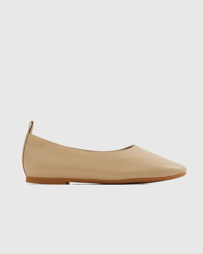 Italian Leather Glove Ballet Flat - 5 / Shell Pink
