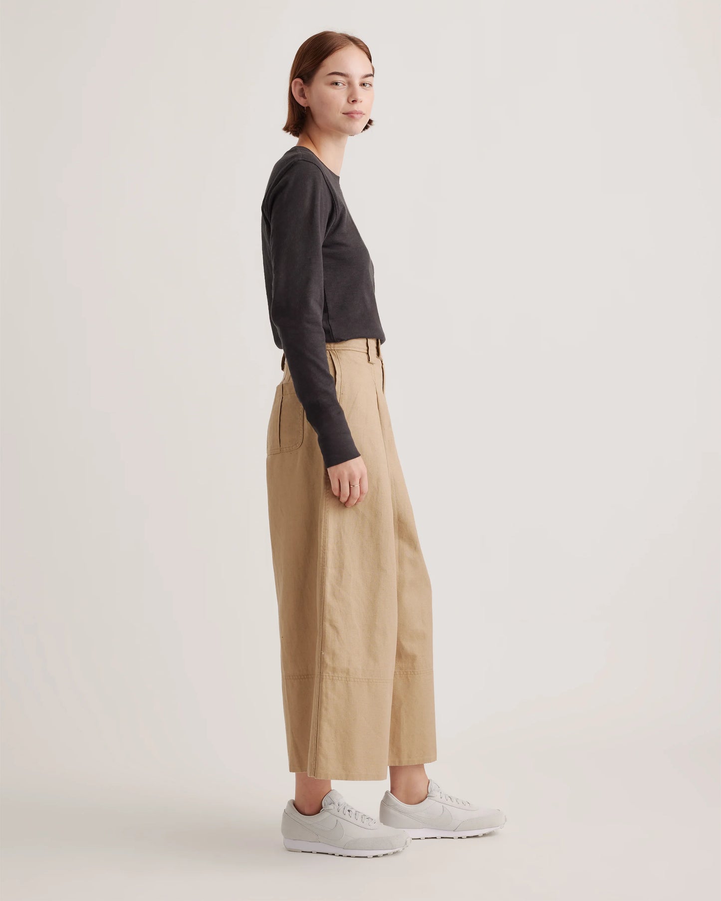 100% Organic Cotton Slub Long Sleeve Tee - XS / Smoked Thyme Green