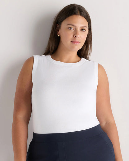 Organic Cotton Micro-Rib Cutaway Tank - 1X / Black