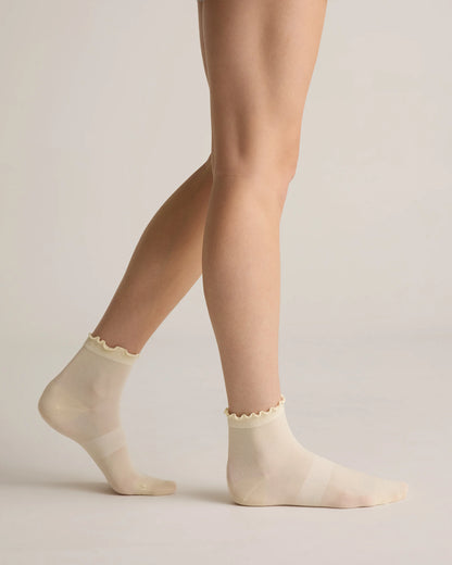 Everyday Lightweight Cotton Ruffle Quarter Crew Sock (4-pack) - S / Black
