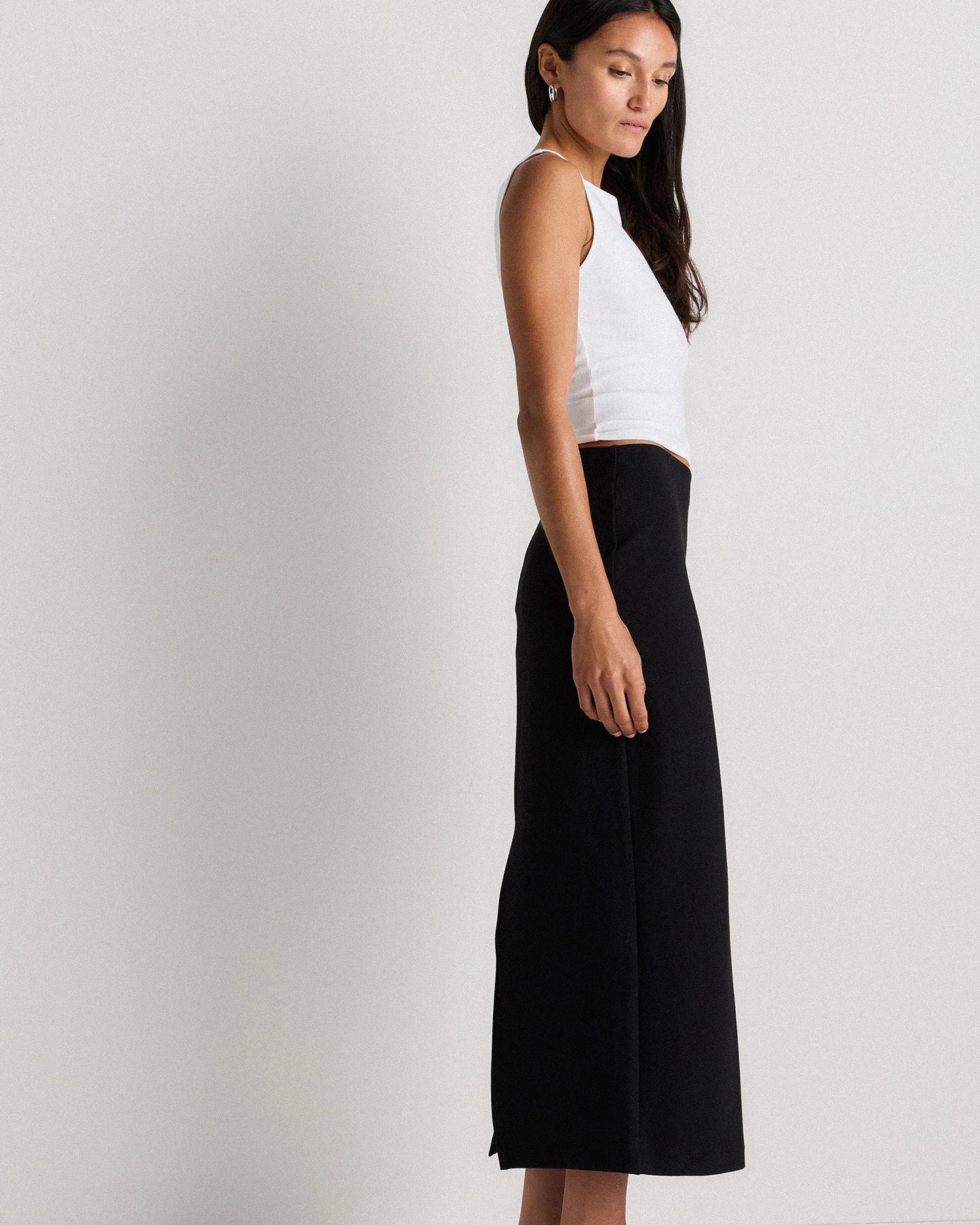 Ultra-Stretch Ponte Maxi Pencil Skirt - XS / Navy