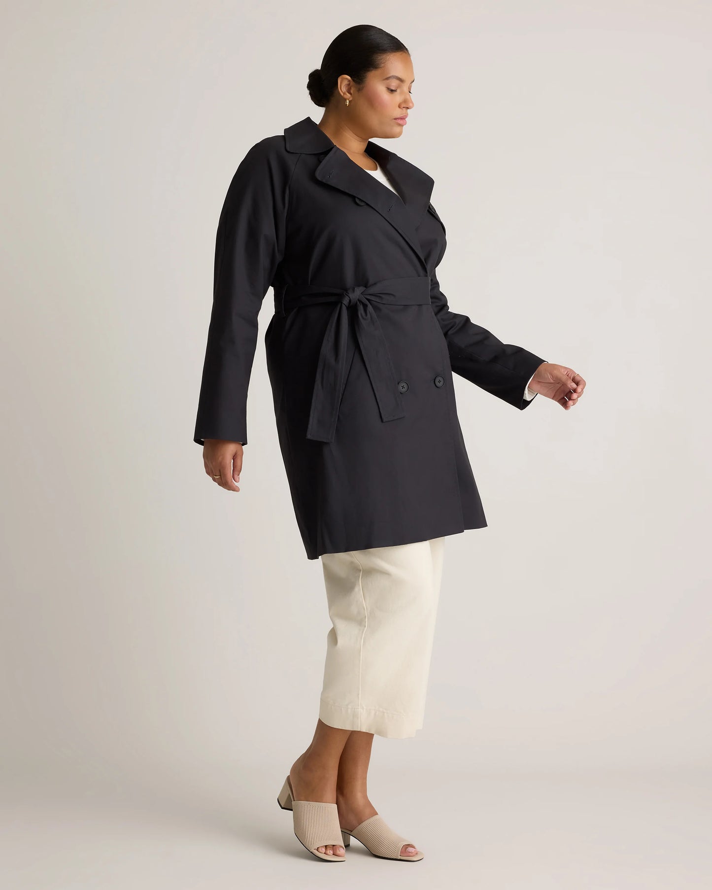 Comfort Stretch Trench Coat - XS / Navy