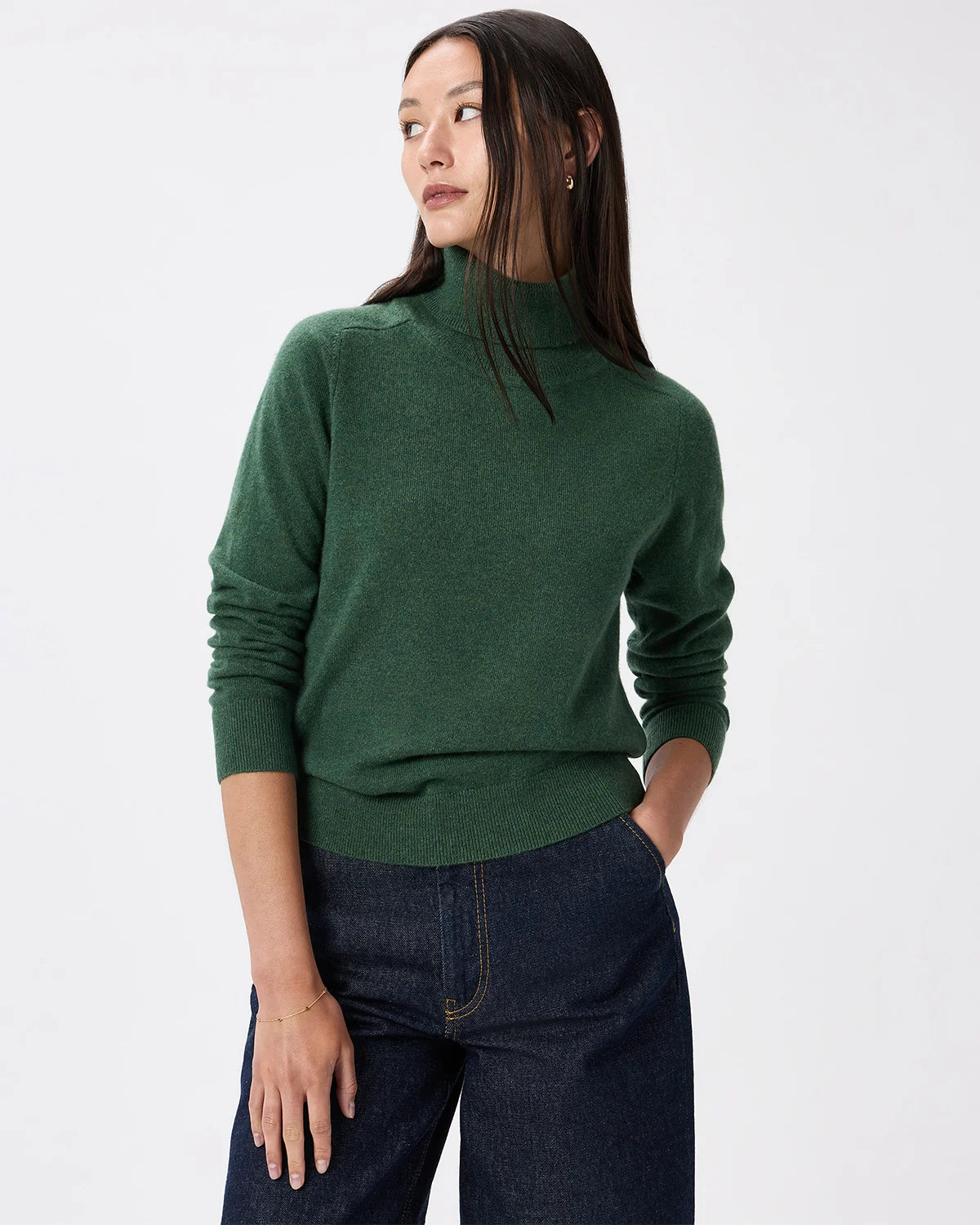 Mongolian Cashmere Turtleneck Sweater - XS / Heather Grey