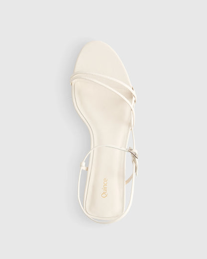 Italian Leather 70mm Strappy Heel - 5 / Metallic Gold