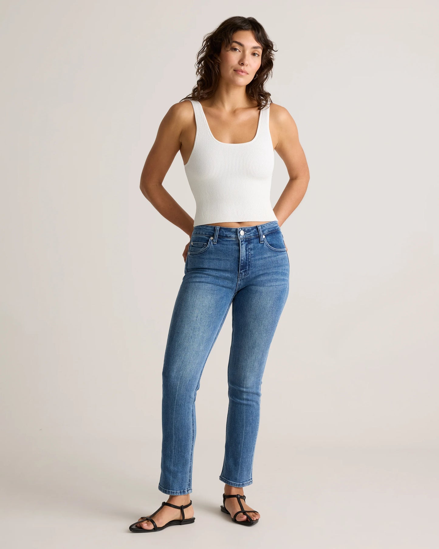 Luna Stretch Slim Straight Jeans - 24 / Black