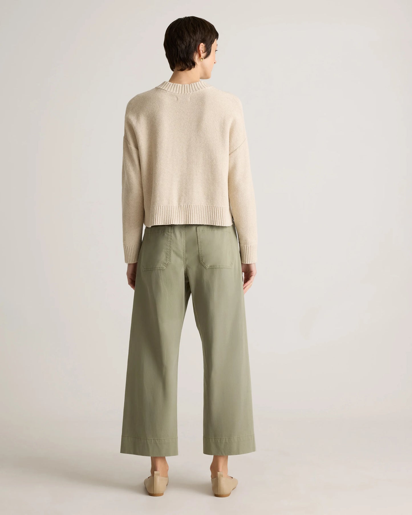 100% Organic Cotton Cropped Cardigan - XS / Heather Brown