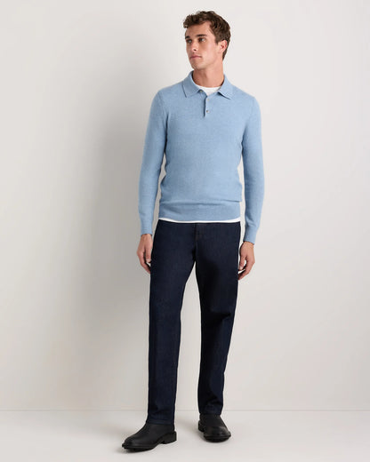 Mongolian Cashmere Polo Sweater - S / True Navy