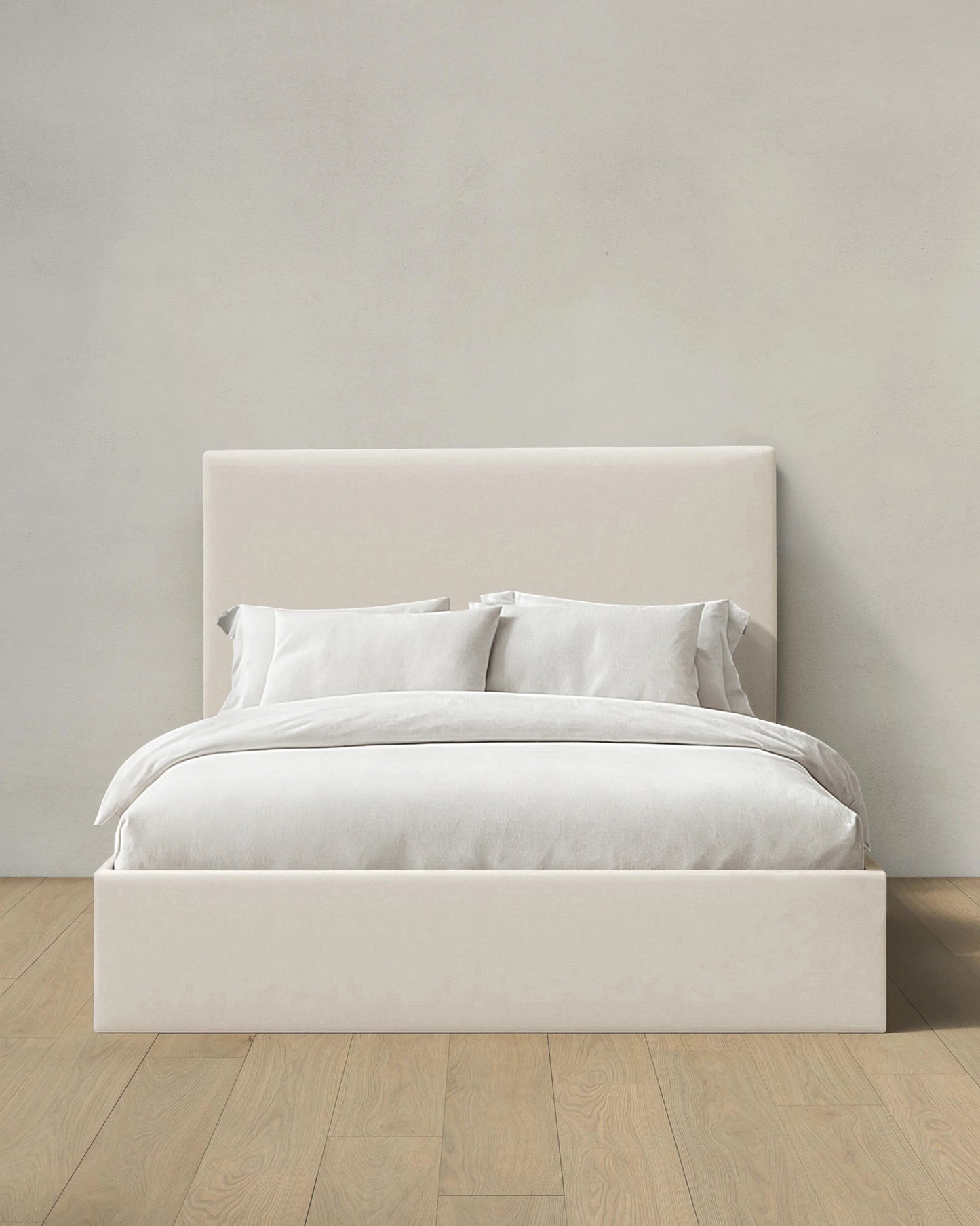 Square Bed in Performance Linen - Full / Ivory
