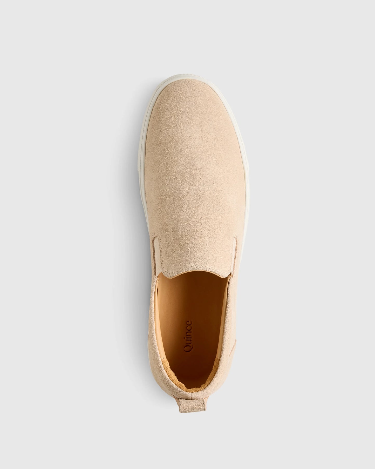 Italian Calfskin Suede Slip-On Sneaker - 7 / Bone