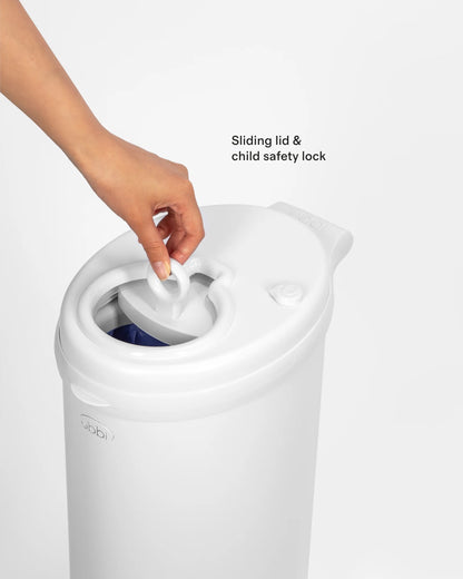 Ubbi Stainless Steel Diaper Pail Gift Set - One Size / White