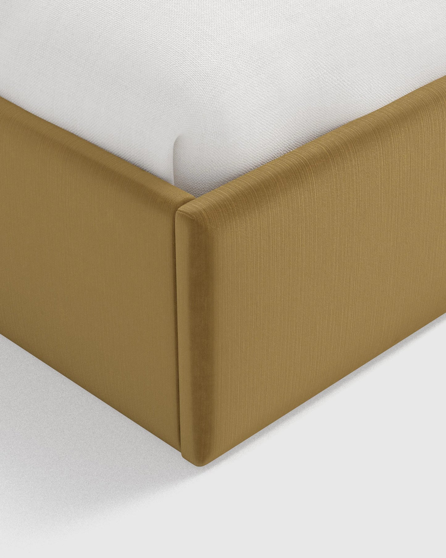Curved Bed in Performance Velvet - Full / Walnut