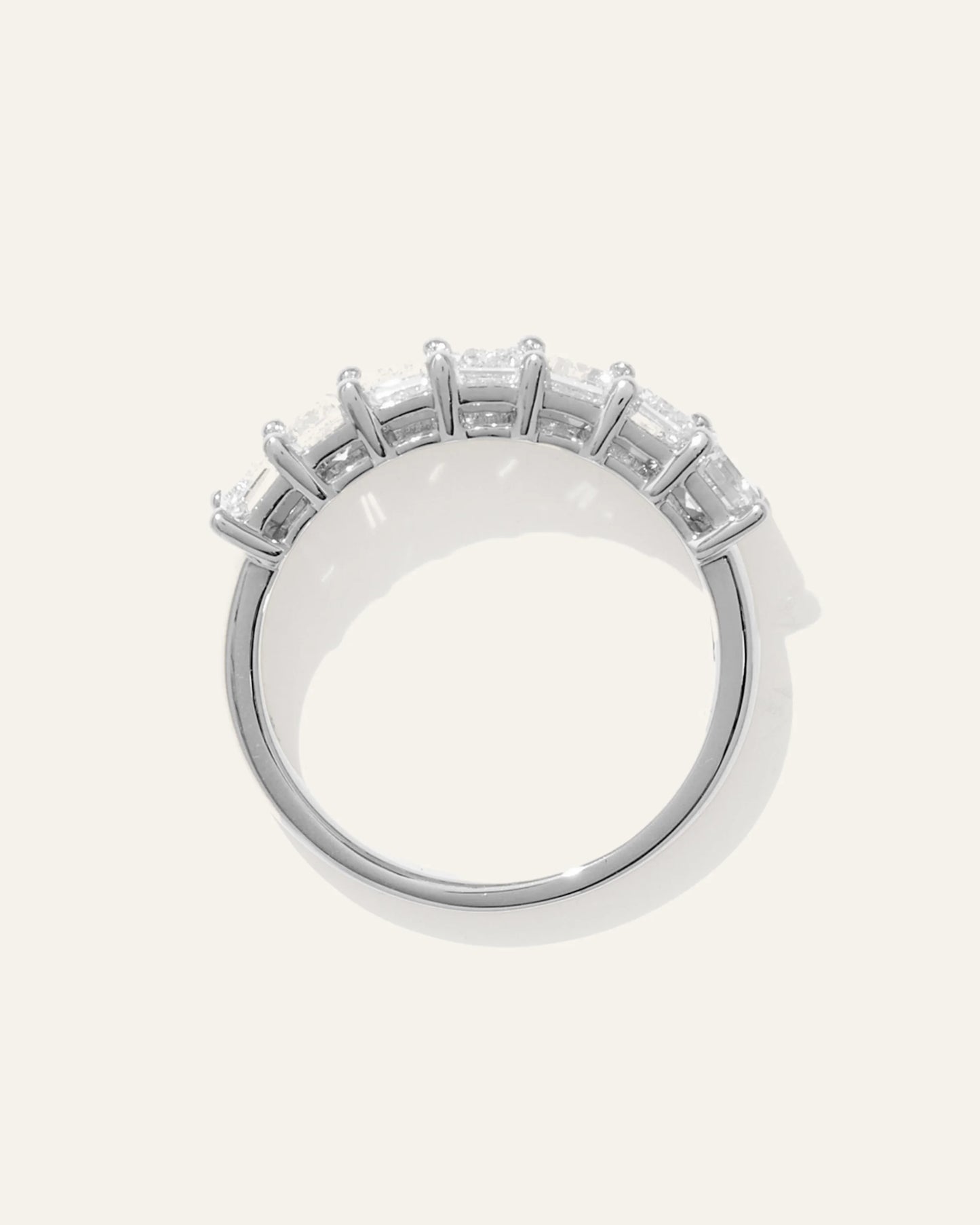 Lab Grown Diamond Emerald Seven Stone Band - 4 / Yellow Gold