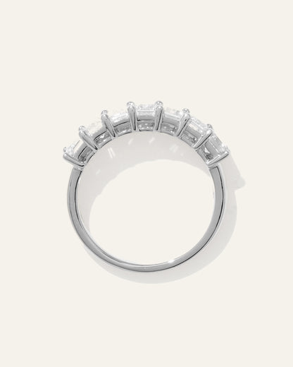 Lab Grown Diamond Emerald Seven Stone Band - 4 / Yellow Gold