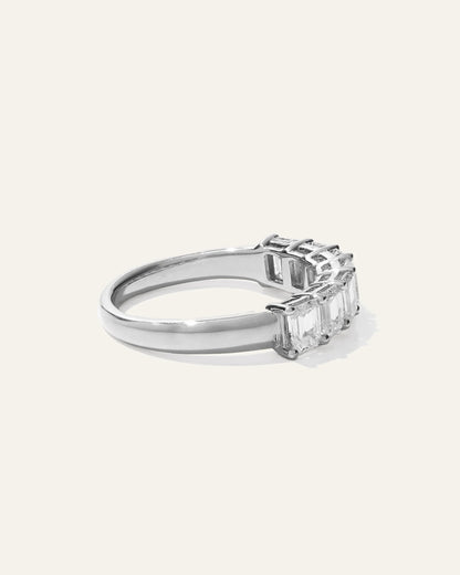 Lab Grown Diamond Emerald Seven Stone Band - 4 / Yellow Gold
