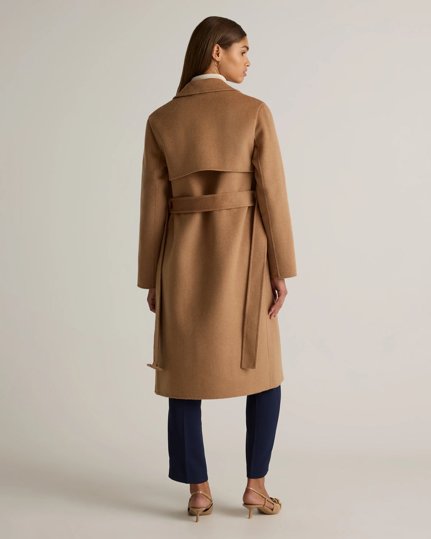 Double-Faced Merino Wool Trench Coat - XS / Caramel