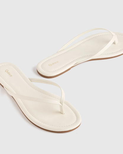 Italian Leather Flip Flops - 5 / Black