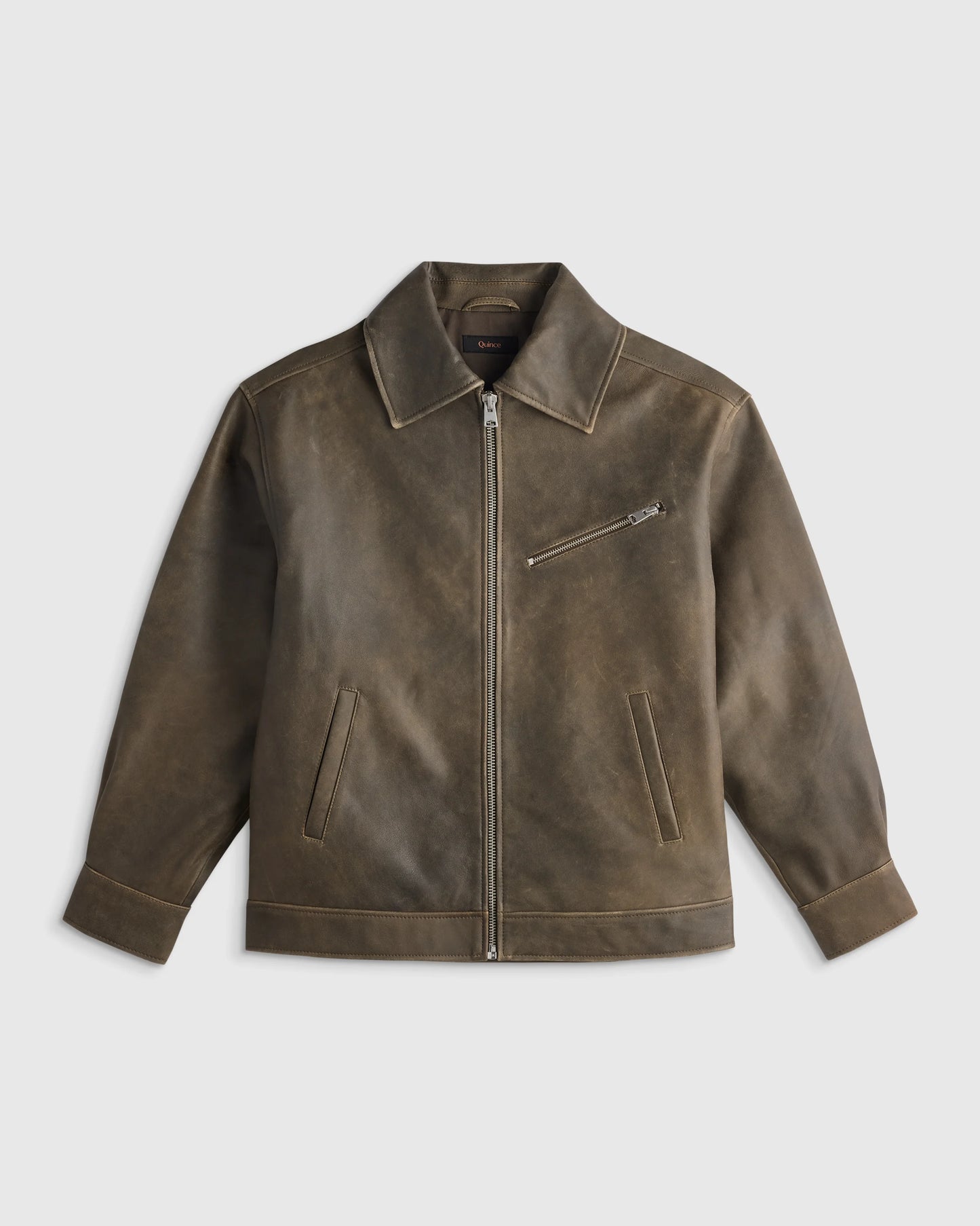100% Leather Oversized Bomber Jacket - XS / Rich Brown