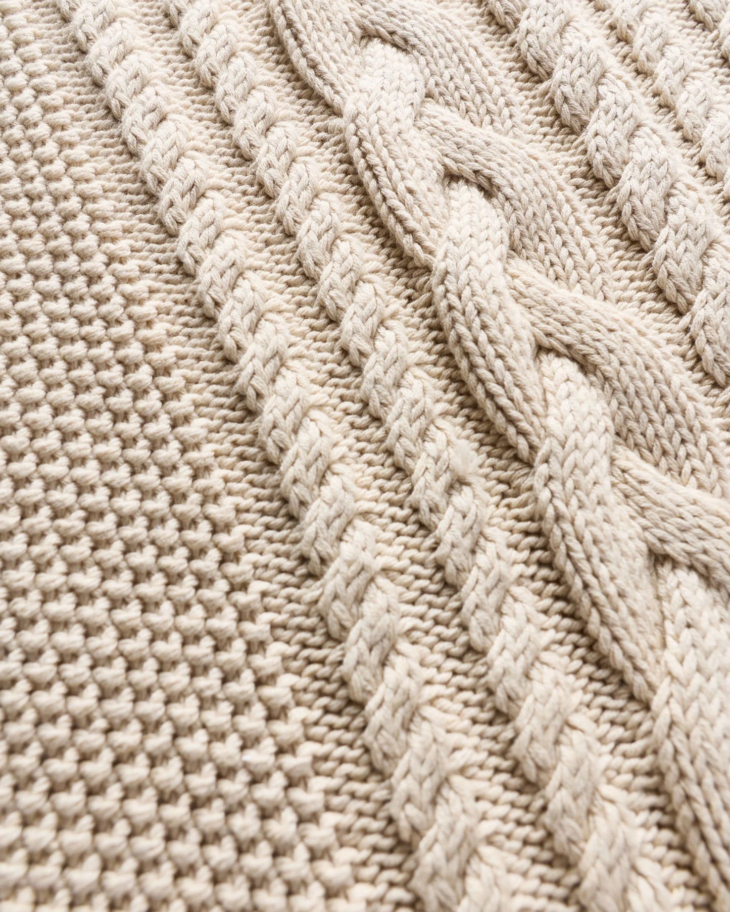 100% Organic Cotton Oversized Cable Cardigan - XS / Heather Brown