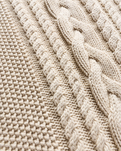 100% Organic Cotton Oversized Cable Cardigan - XS / Heather Brown
