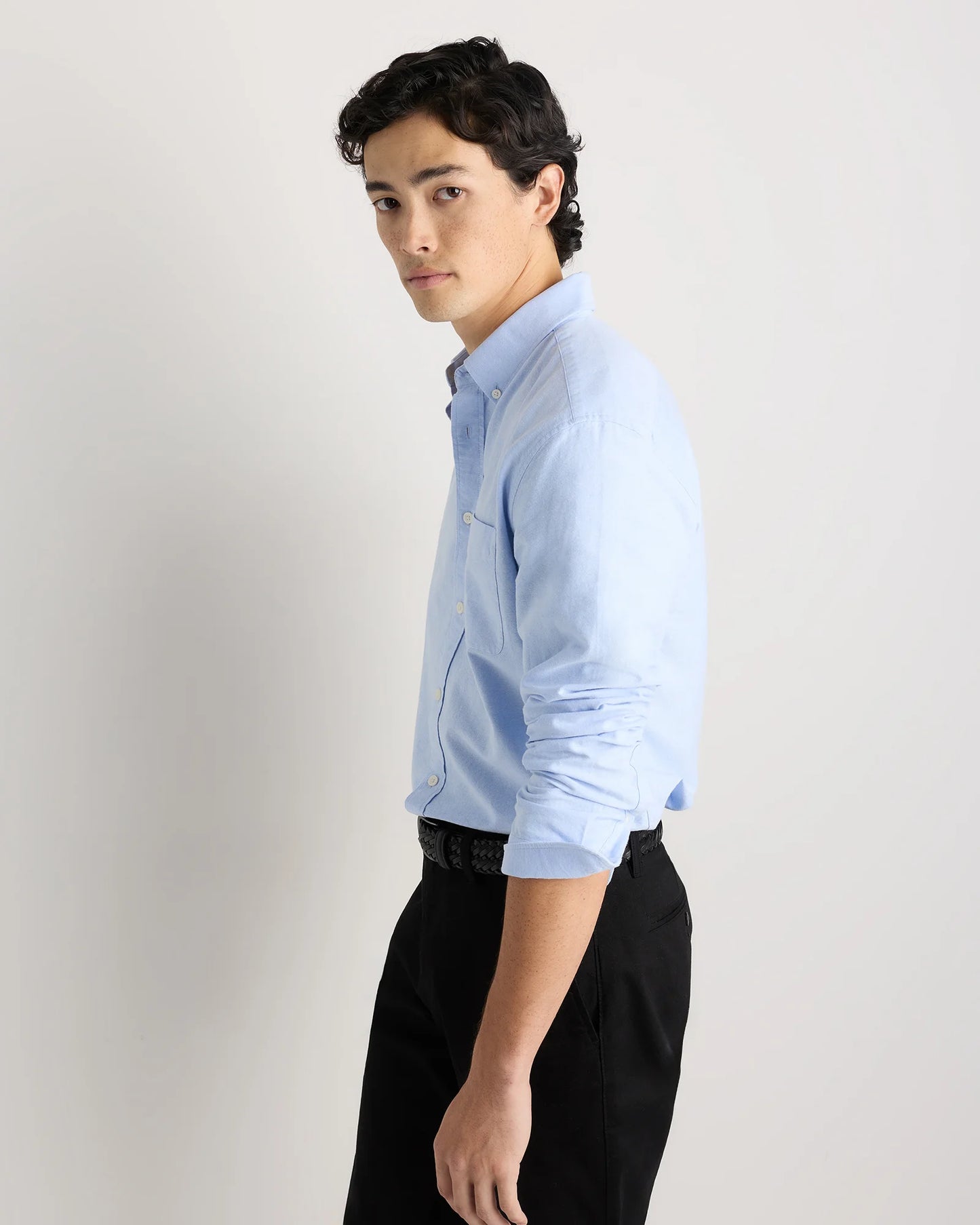 100% Organic Cotton Oxford Shirt - XS / Light Pink Stripe