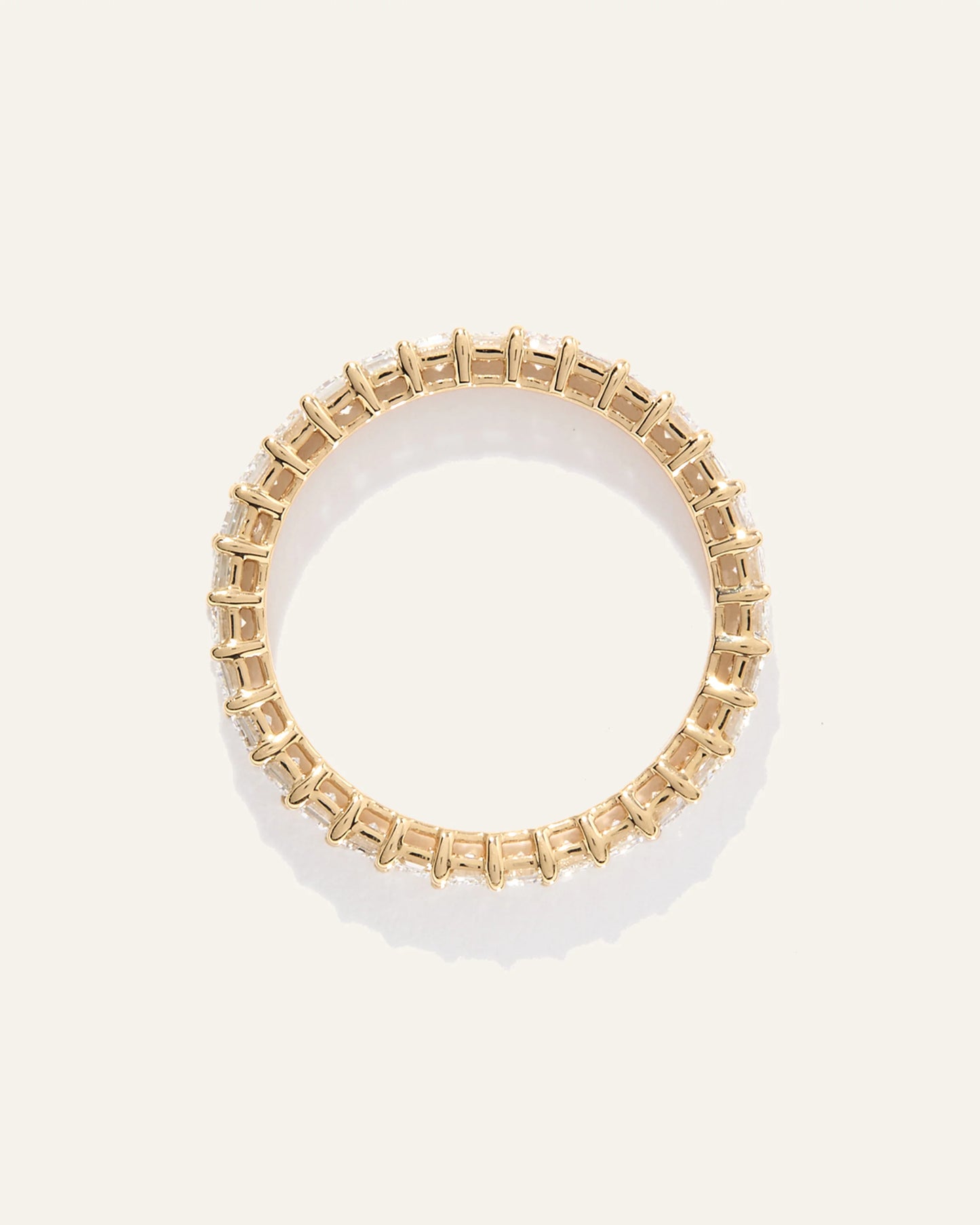 Lab Grown Diamond Emerald Eternity Band - 5 / Yellow Gold