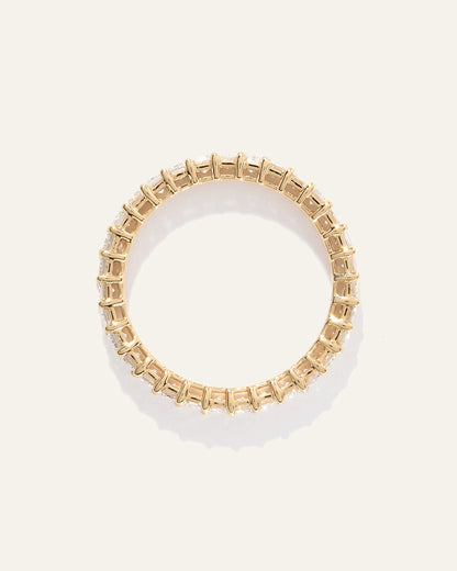 Lab Grown Diamond Emerald Eternity Band - 5 / Yellow Gold