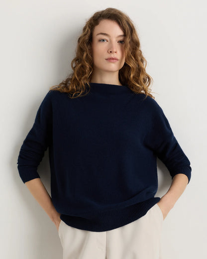 Mongolian Cashmere Funnel Neck Sweater - XS / Heather Grey