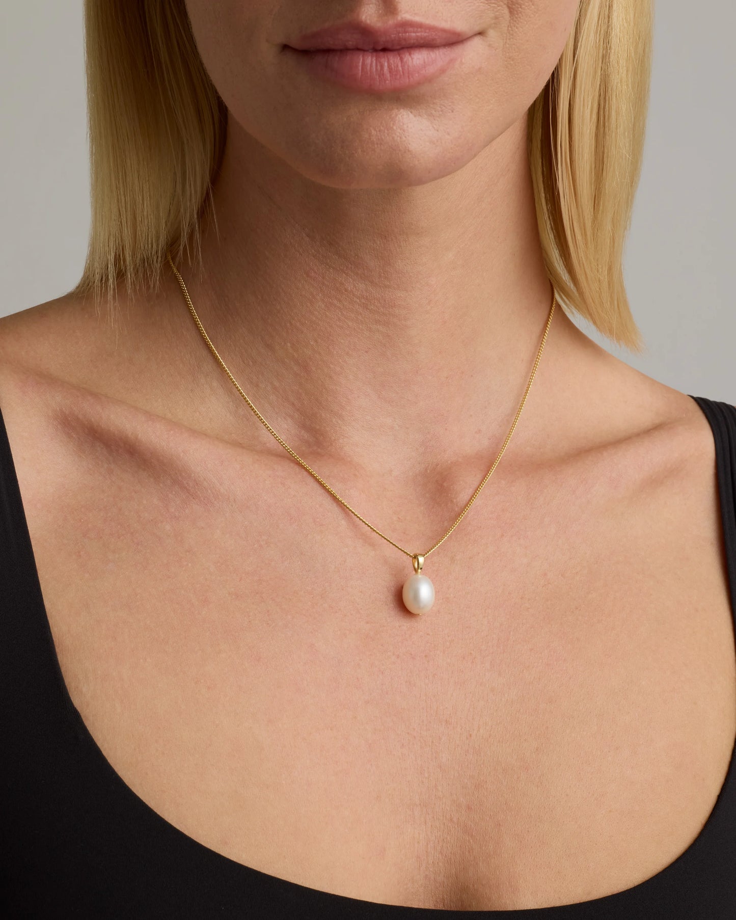Baroque Pearl Pendant Necklace - 18" / Gold Vermeil