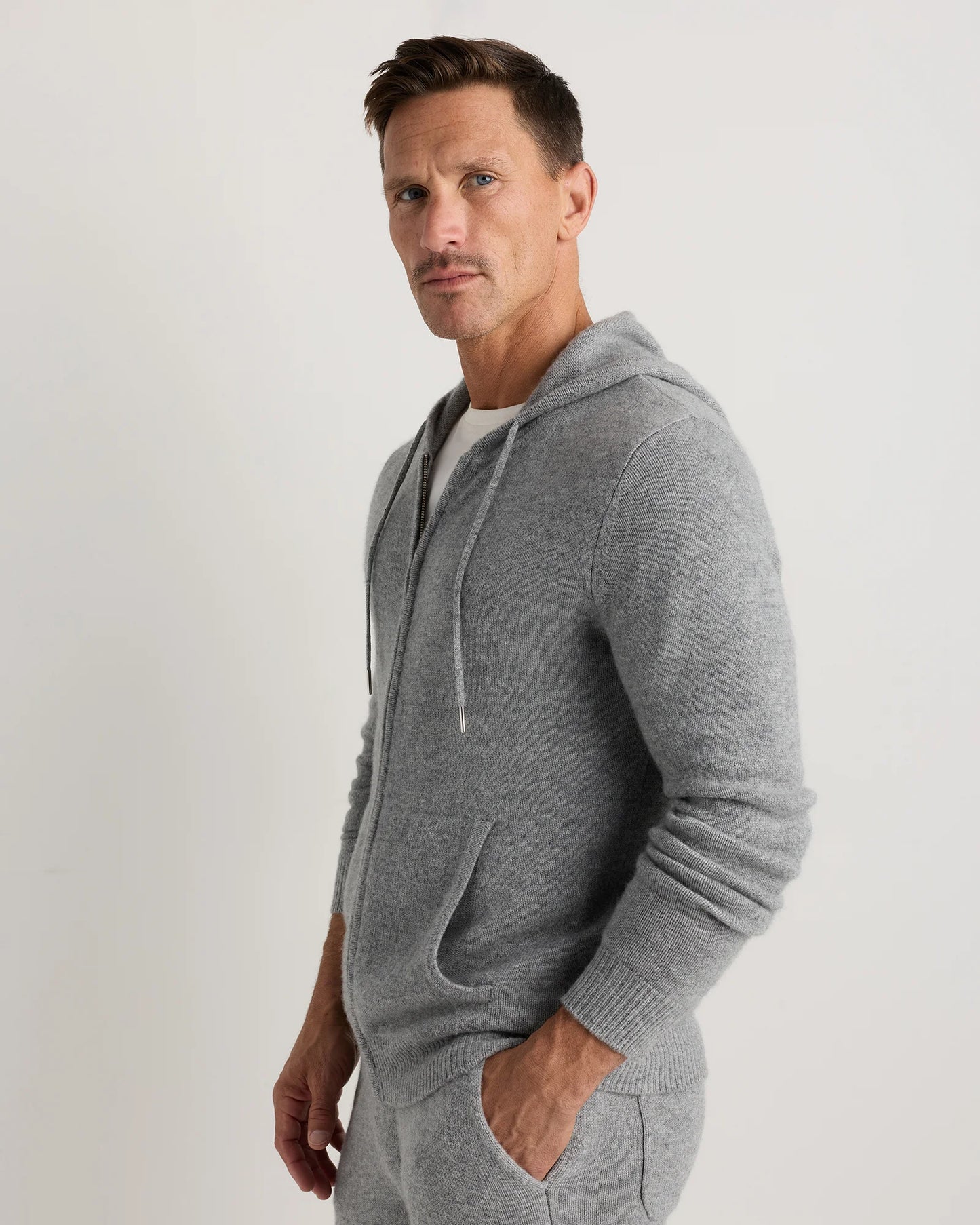 Mongolian Cashmere Full-Zip Hoodie - S / Teak