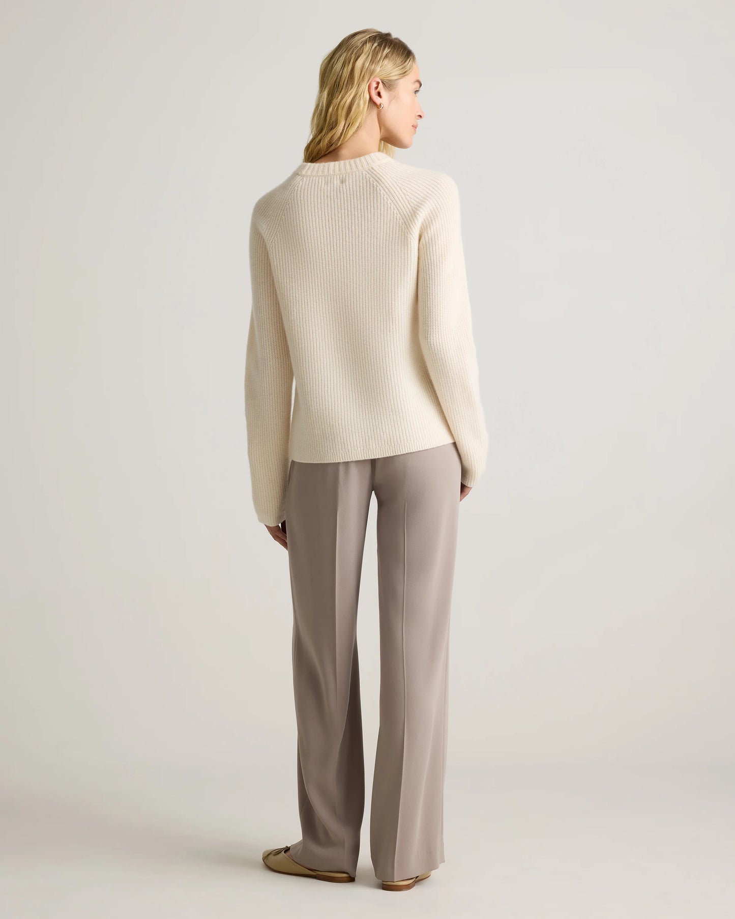 Mongolian Cashmere Fisherman Crewneck Sweater - XS / Teak