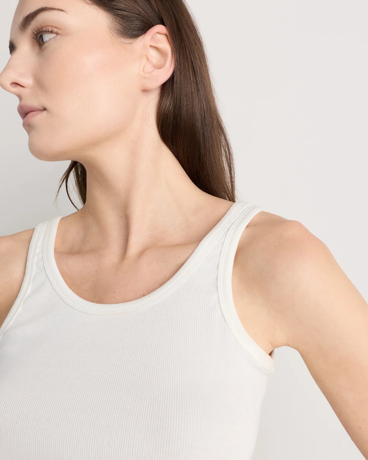 Organic Cotton Micro-Rib Scoop Neck Tank - XS / Moonstone Blue
