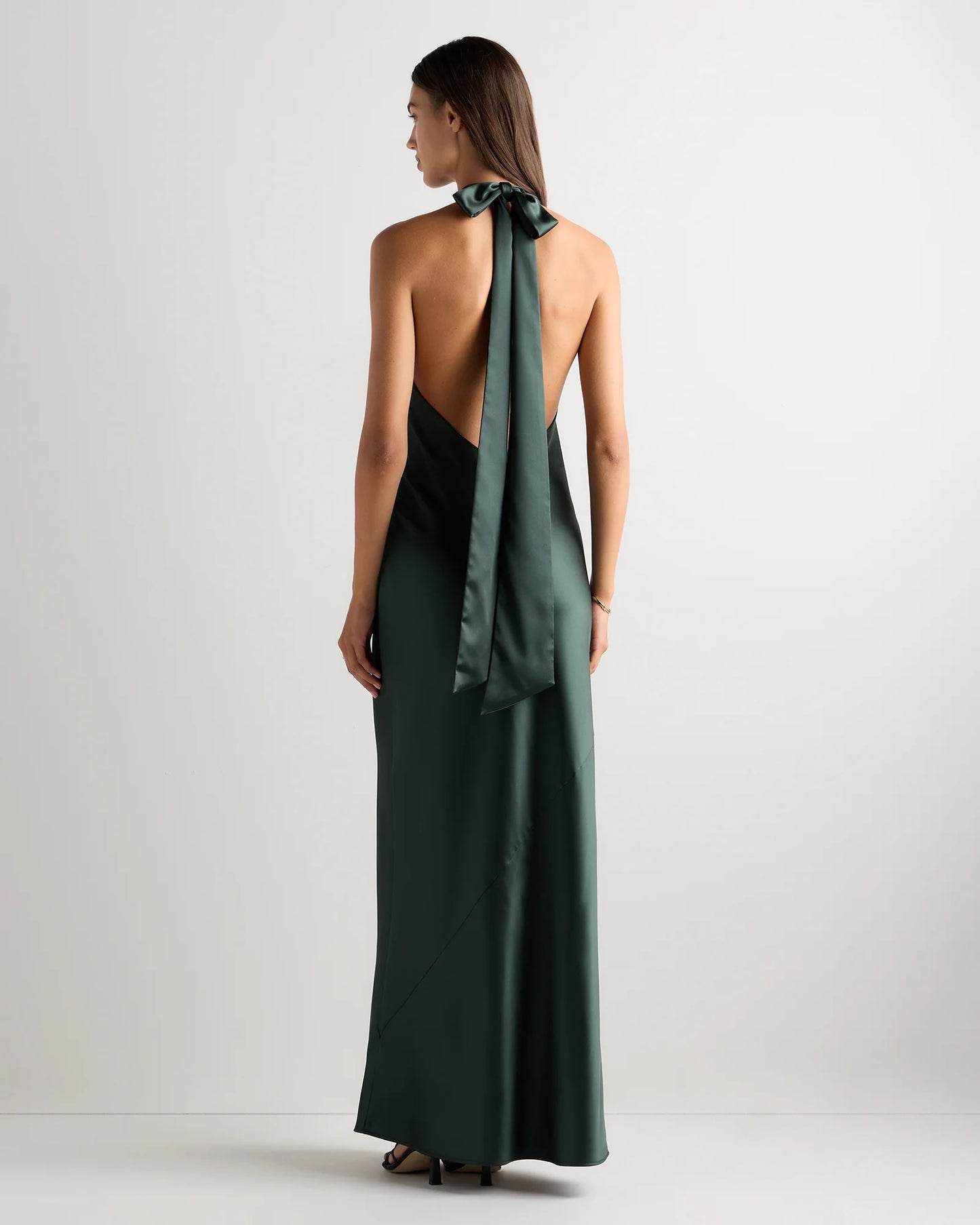 Catalina Stretch Satin Dress - 0 / Garden Sage Green