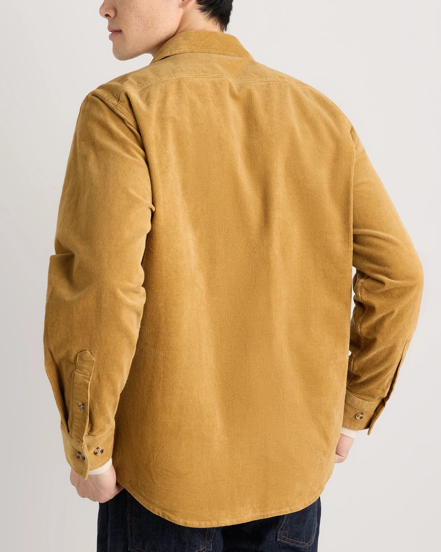Organic Stretch Corduroy Utility Shirt - S / Dark Khaki