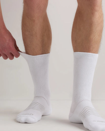 Everyday Cotton Targeted Stretch Crew Socks (4-Pack) - S / White