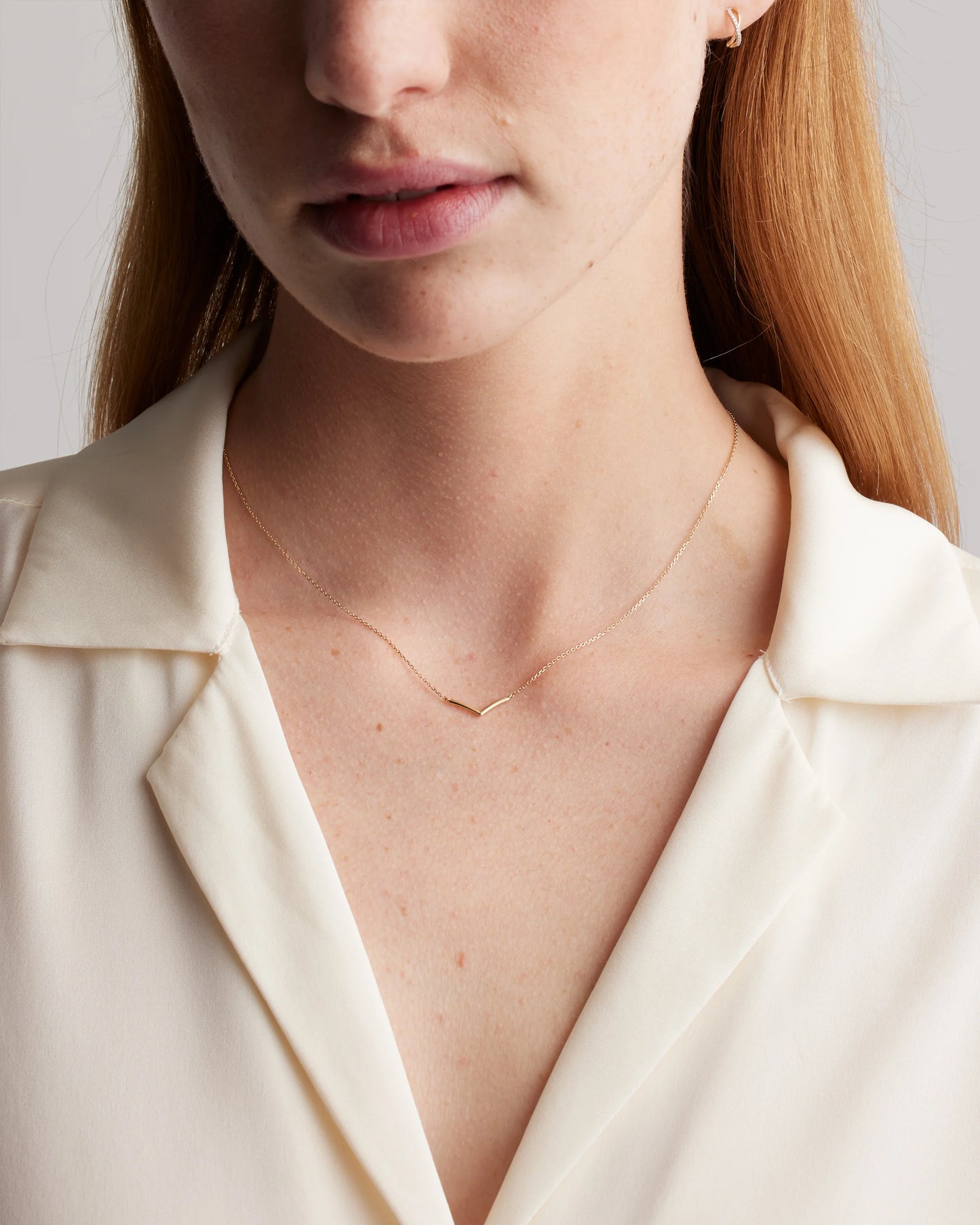 14K Gold Wishbone Necklace - One Size / Yellow Gold