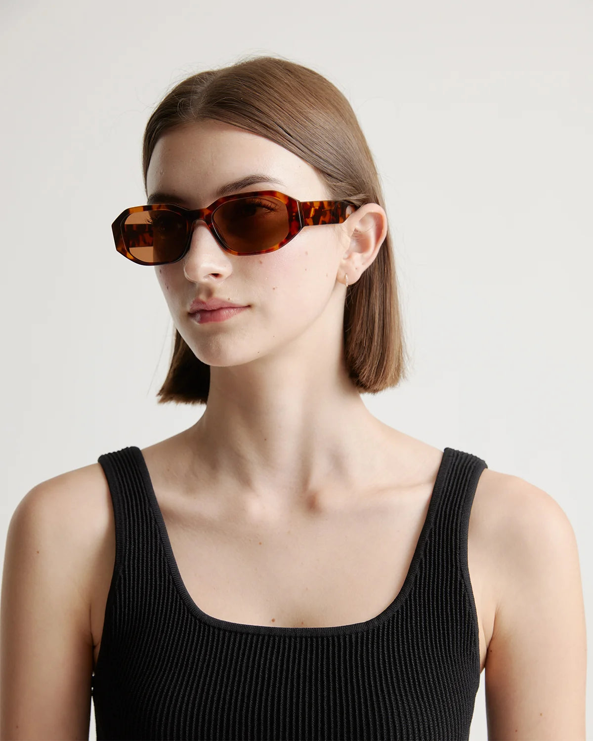 Cora Polarized Acetate Sunglasses - Wide / Black with Grey lens