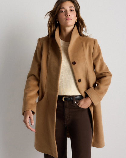 Wool Cashmere Cocoon Coat - XS / Dark Chocolate