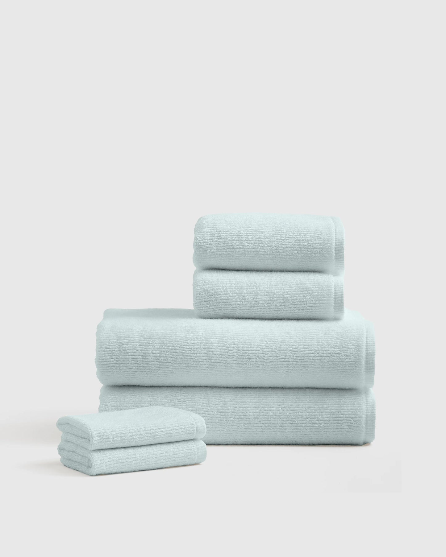 Turkish Ribbed Quick Dry Bath Towel Bundle - One Size / White