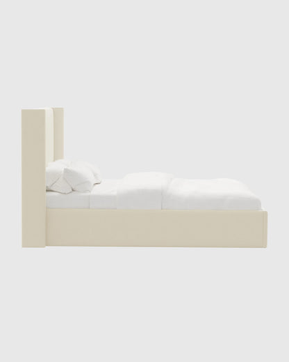 Wingback Bed in Performance Linen Blend - Full / Ivory