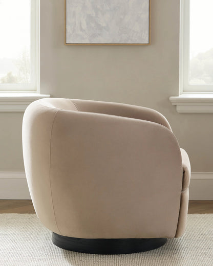 Performance Velvet Swivel Chair - One Size / Performance Velvet Taupe